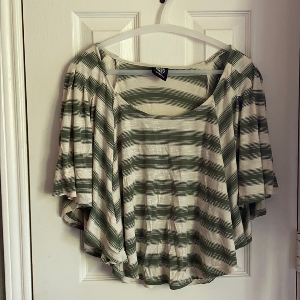 Beautiful green/off white Babeau top size small